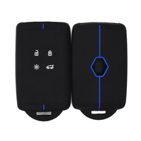 Vente flash - Housse de clé de voiture en silicone compatible avec Megane 3 4 Kadjar Captur Espace Scenic 4 Arkana, protection de télécommande intelligente