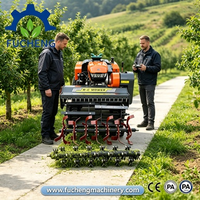 Tondeuse à gazon télécommandée sans fil FUCHENG, à chenilles antidérapantes, pour terrains en pente, débroussailleuse pour usage agricole européen, directement de l'usine