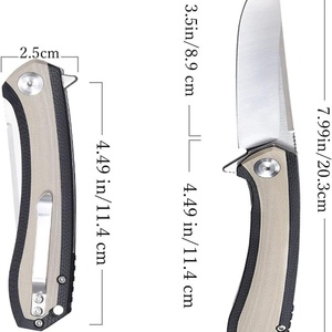 มีดพับใบมีดเหล็ก D2 ด้ามจับ G10 สแตนเลส พกพาสะดวก ใช้สำหรับตั้งแคมป์และป้องกันตัว มีหลายสี รับผลิตตามแบบ OEM - Product Image 4