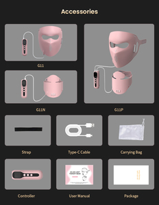 Oem Odm <span class=keywords><strong>Redlight</strong></span> 415nm 590nm 630nm 850nm 1072nm Silicona Led Facial s Terapia de Luz Roja - Product Image 5
