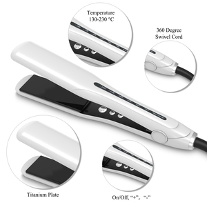 Chuyên nghiệp 1 inch phẳng sắt-gốm Tấm phủ | Máy ép tóc cầm tay với màn hình LED | Trắng planchas de cabello - Product Image 3