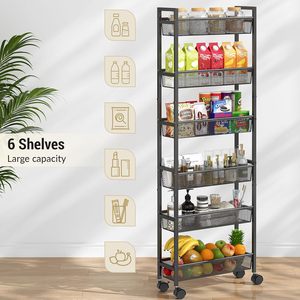 Kitchen Storage Rack Multi Layer Metal Movable Stand For Spice And Vegetable Organizing - Product Image 4