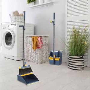 Juego de Escoba y Recogedor de Mango Largo con Cerdas de Nylon Resistentes y Ecológicas para Limpieza de Pisos en Múltiples Habitaciones - Product Image 2