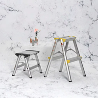 Échelle pliante en aluminium épaisse moderne à 2 marches, antidérapante, isolante, capacité de charge de 150 kg pour les escaliers intérieurs, les salles de bain, les supermarchés