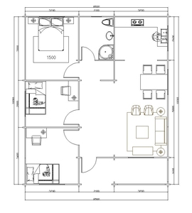 Cabane en <span class=keywords><strong>bois</strong></span> préfabriquée de 85 m² sur la <span class=keywords><strong>plage</strong></span>, 3 chambres, 1 salle de bain, maison en bord de mer avec séjour ouvert - Product Image 4