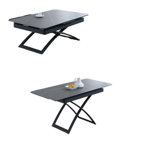 <span class=keywords><strong>Mesa</strong></span> de comedor de café de vidrio templado extensible extraíble deslizante ajustable en altura contemporánea para muebles de sala de estar para el hogar - Product Image 1