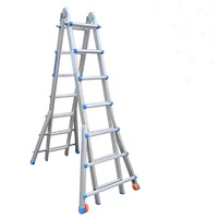 Échelle pliante multifonctionnelle en aluminium 4x7 marches, échelle pliante en aluminium, échelle d'escalade, échelle télescopique