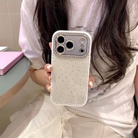 Étui de luxe en TPU à pois scintillants avec protection d'écran, antichoc, pour téléphone portable 17/18 Pro Max