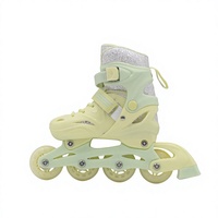 Patins à roulettes en ligne pour garçons et filles, ajustables, à une seule rangée, en maille durable, pour sports de plein air, avec roulements Abec-7