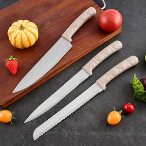 Grand ensemble de couteaux de cuisine avec bloc à couteaux universel, 6 couteaux en acier inoxydable et ciseaux pour la cuisine à domicile - Product Image 4