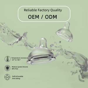 2023 usine nouveau Design hors centre col large silicone bébé <span class=keywords><strong>biberon</strong></span> mamelon remplacement mamelon flux naturel - Product Image 6