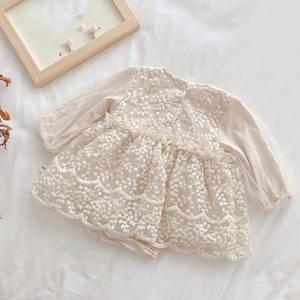 ชุดรอมเปอร์แขนยาวสำหรับเด็กทารกชุดรอมเปอร์ผ้าตาข่ายลูกไม้สำหรับเด็กผู้หญิงฤดูใบไม้ผลิ - Product Image 2