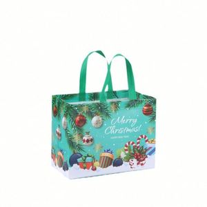 Sacs non tissés laminés thermocollés personnalisables en stock pour cadeaux de Noël, vente en gros d'usine, estampage à chaud transfrontalier - Product Image 1