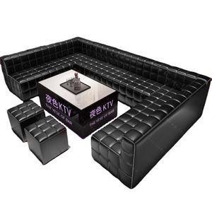 Narguilé industriel vintage, ensemble de mobilier de bar, canapé lounge club en cuir antique en forme de <span class=keywords><strong>U</strong></span> - Product Image 1