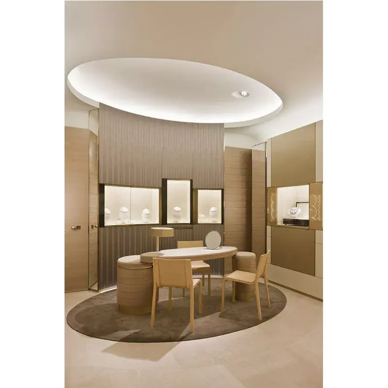 LUX hecho a medida Joyería Moderna sala de exposición diseño de mostrador joyería gabinete tienda muebles escaparate