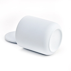 Vela de cerámica mate esmerilada moderna, tarro con tapas, a la venta - Product Image 3