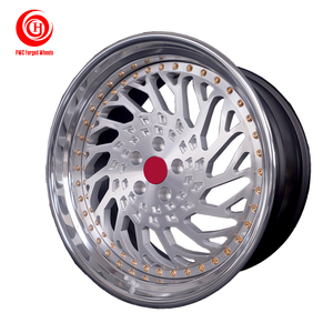 定制尺寸3件式车轮锻造15 <span class=keywords><strong>16</strong></span> 17 18 19 20 21 22 24 26 28 30英寸轮辋T6合金客车车轮3件式锻造车轮 - Product Image 1