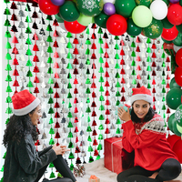 Rideau de porte en PET à trois couleurs pour Noël, Thanksgiving, la remise des diplômes et la Saint-Valentin