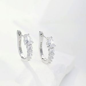 Dylam Luxury <b>Fine</b> Fashion Women Jewellery Rhodium 18K Gold Plated 5A Zirconia Diamond Hoop Snake U Shape <b>Stud</b> <b>Earrings</b> - Product Image 2
