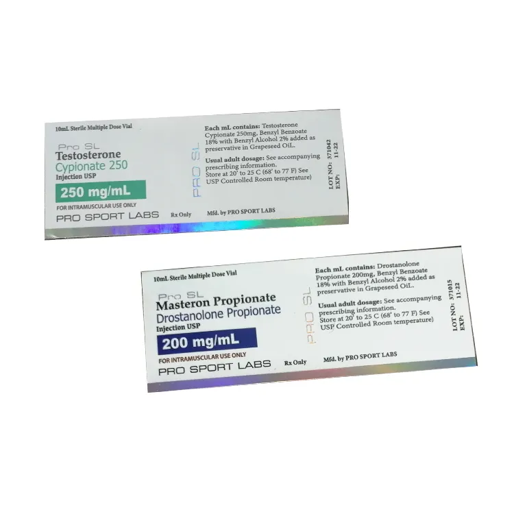 XKT-372 deportes pharma diseño holográfico estampado vial anobolic embalaje vial de 10ml etiquetas