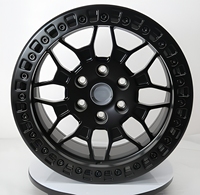 S3-00009 17-22 Llantas de aluminio forjado personalizadas con diseño de plato profundo de malla negra mate, estándar DOT, para Ford Bronco