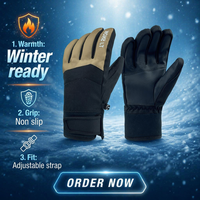 Gants d'hiver personnalisés à écran tactile, chauds, imperméables, en polyester, coupe-vent, pour le ski/le snowboard par temps froid (unisexe)