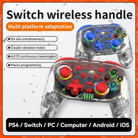 Manette de jeu sans fil professionnelle à six axes, lumières flashy, retour de vibrations, longue durée de vie de la batterie pour Switch
