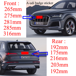 4 Emblèmes de capot avant et de coffre arrière pour <span class=keywords><strong>Audi</strong></span> <span class=keywords><strong>A3</strong></span> A4 A5 A6 A7 A1 Q2 Q3 Q5 Q7 Q8 TT, en ABS chromé noir - Product Image 1