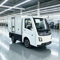 Fourgonnette de transport électrique L7e à carrosserie fermée, batterie lithium, autonomie 201-300 km, moteur 50 kW, mini-camion municipal pour le transport de matériaux en milieu urbain