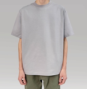 T-shirt vintage en coton uni à manches courtes et col rond pour homme, coupe ample et toucher frais - Product Image 6