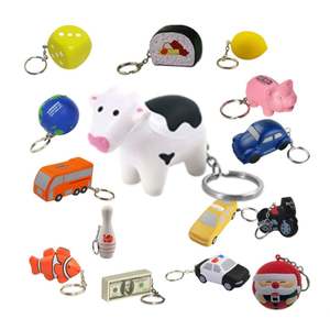 Porte-clés anti-stress en forme de vache, cadeaux promotionnels en gros, personnalisables, porte-clés anti-stress vache laitière - Product Image 1