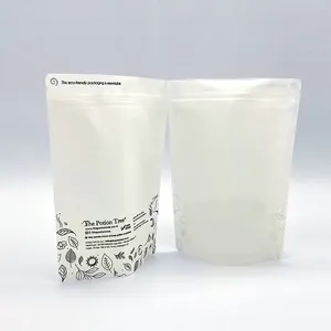 Petit emballage biodégradable de sachet de nourriture de Baggies de poche de serrure de fermeture éclair blanche transparente avec la fenêtre
