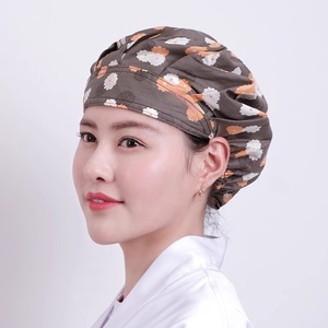 Casquette <span class=keywords><strong>d</strong></span>'atelier de chef anti-chute de cheveux pour femmes Casquette <span class=keywords><strong>d</strong></span>'infirmière anti-huile et anti-fumée pour le travail de restaurant Chapeau de <span class=keywords><strong>cuisinier</strong></span> avec style de caractère - Product Image 2