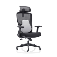 Chaise de bureau ergonomique pivotante pour manager avec cadre noir personnalisé, accoudoirs relevables, chaise de bureau exécutive pivotante en maille