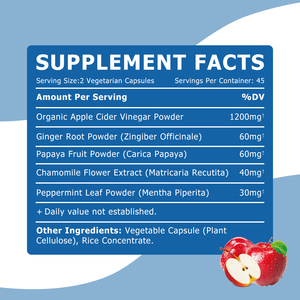 Capsules de vinaigre de cidre de pomme de qualité supérieure pour une digestion saine, améliore le système immunitaire, pilules à base de gingembre pour la perte de poids - Product Image 2