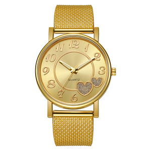 Reloj de cuarzo con esfera plateada y forma de corazón, correa de malla redonda, reloj de pulsera analógico para mujer, regalo de San Valentín - Product Image 3