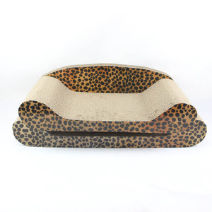 Medium Sized <b>Cat</b> <b>Sofa</b> Leopard Print Corrugated Cardboard Scratcher Durable <b>Cat</b> Toy For Claw Sharpening - Product Image 4