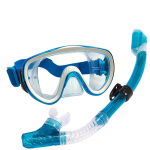 Masque de plongée avec tuba intégré pour adulte, en silicone et polycarbonate, équipement de sports nautiques - Product Image 1