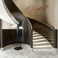 Escalier Flottant Intérieur Personnalisé en Acier Métallique Style Industriel Minimaliste pour Villa et Duplex