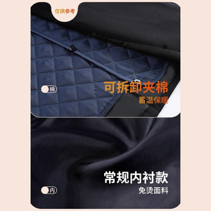 Black Padded Blazer Women Detachable Thickened Winter Coat Business Commute Interview Casual Outerwear - Product Image 4