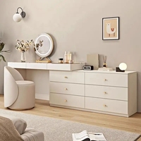 Ensemble de vanité de maquillage de luxe moderne miroir éclairé coiffeuse avec miroir led et prise de charge