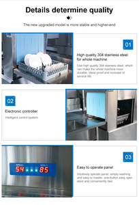 Single Cylinder Flat Dishwasher 16 <b>Sets</b> Capacity Energy Efficient Class 30-Degree <b>Spray</b> Auto Shut-Off 86C Rinse 99% 1. Reduces W - Product Image 4