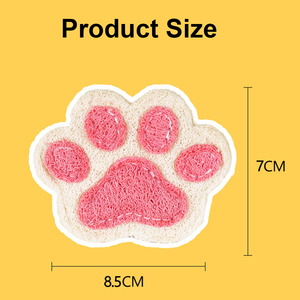 Loofah <b>Cat</b> Toys Pet <b>Cat</b> Teething Toys Teeth Cleaning Self High Boredom Relief <b>Cat</b> Paw Shape - Product Image 4