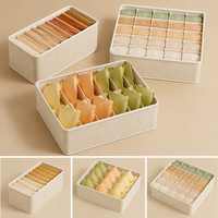 Organisateur de vêtements en tissu, boîte de rangement pour sous-vêtements, trieur de linge portable multi-compartiments pour chaussettes