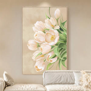 Arte de Pared Grande Moderno con <span class=keywords><strong>Flores</strong></span> y Lámina de Oro, Pintura <span class=keywords><strong>al</strong></span> Óleo Abstracta Hecha a Mano sobre Lienzo con Textura para Decoración del Hogar - Product Image 5
