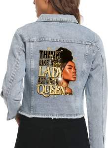 En parches calcomanías <span class=keywords><strong>para</strong></span> ropa camiseta calor prensa calcomanía diseño negro mujeres Transferencia de Calor pegatina decoración apliques - Product Image 6