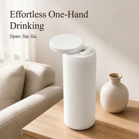 Gourde isotherme portable en acier inoxydable de 480 ml avec couvercle coulissant à verrouillage de sécurité anti-ouverture accidentelle