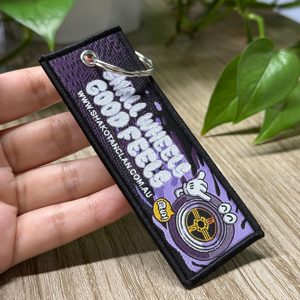OEM ODM Factory Direct Custom Embroidery Woven Label Key Tag Cartoon Keychain for Promotional Carabiners