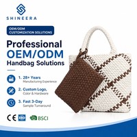 Sac fourre-tout en nylon tissé fait main Shineera 3155 pour femme, 2-en-1, sac à bandoulière de plage et sac de voyage pour dames