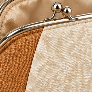 Cosmetic Pouch Clasp <b>Frame</b> Open Close Bow Charm Daily Small Toiletry Bag Caramel Cream Wash Pouch Custom Logo - Product Image 6